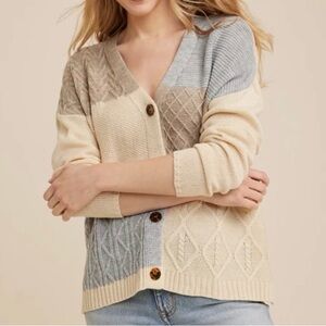 Colorblock Cardigan Sweater